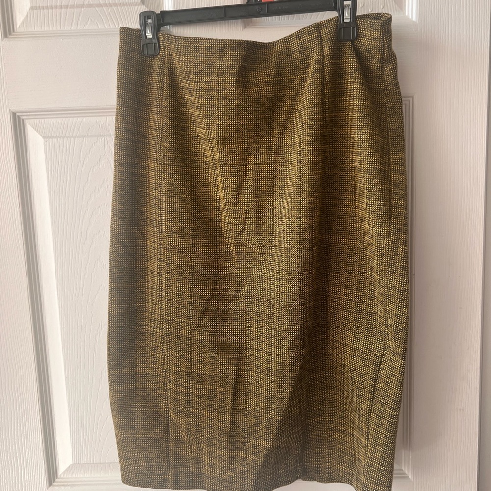 H&M Textured Brown Pencil Skirt